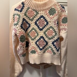 Elegant Crochet Patterned Sweater